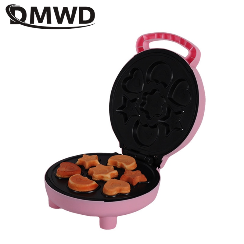 DMWD Household DIY Cake Maker Automatic Breakfast Machine Cartoon Egg Cake Mould Egg Tart Maker 220V