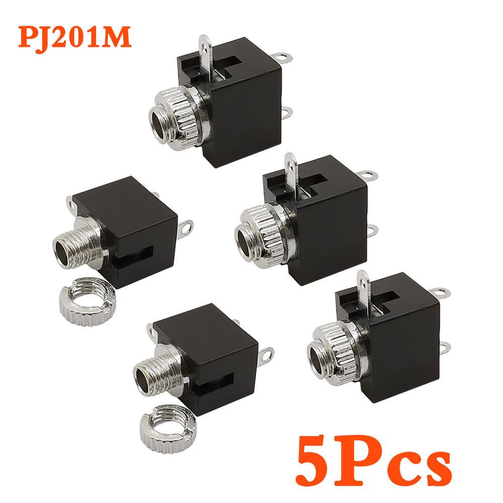 5/10 Stuks 2.5MM Hoofdtelefoonaansluiting PJ-201M 3Pin DIP Mono Kanaal Audio Vrouwelijke Socket PCB Panel Mount connector PJ201M Oortelefoon Adapter: Army Green