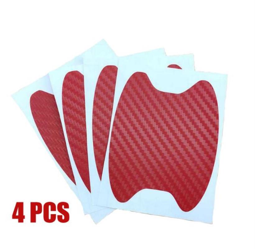 4 stk / parti universal bil dørhåndtag ridser bil ryster beskyttende vinyl protector film bilhåndtag beskyttende: Rød