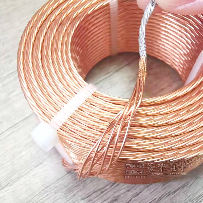 Divisor de frecuencia de Audio, bobina de inductancia de 7 núcleos, hueco de cobre libre de oxígeno, 0,5mm x 7, inductancia de núcleo de aire de múltiples hebras