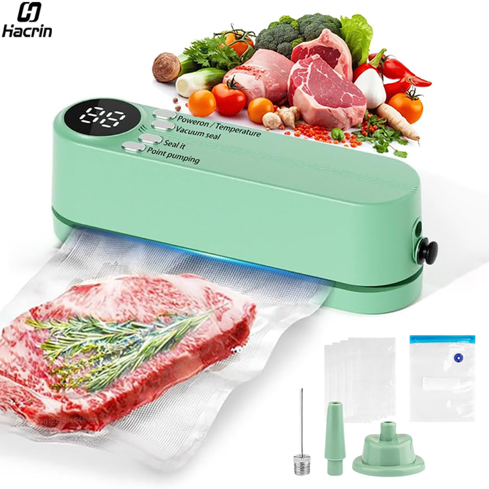 Voedsel Vacuümverzegelaar Vacuümverpakkingsmachine voor voedsel Mini Plastic Zakken Sealer Automatische Huishoudelijke Voedsel Vacuüm Sluitmachine