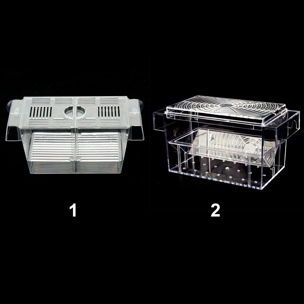 Guppy isolation akvarium rugeri fælde opdrætter yngel flydende kuvøse fiskeopdræt boks gennemsigtig bur mini hus tank: S
