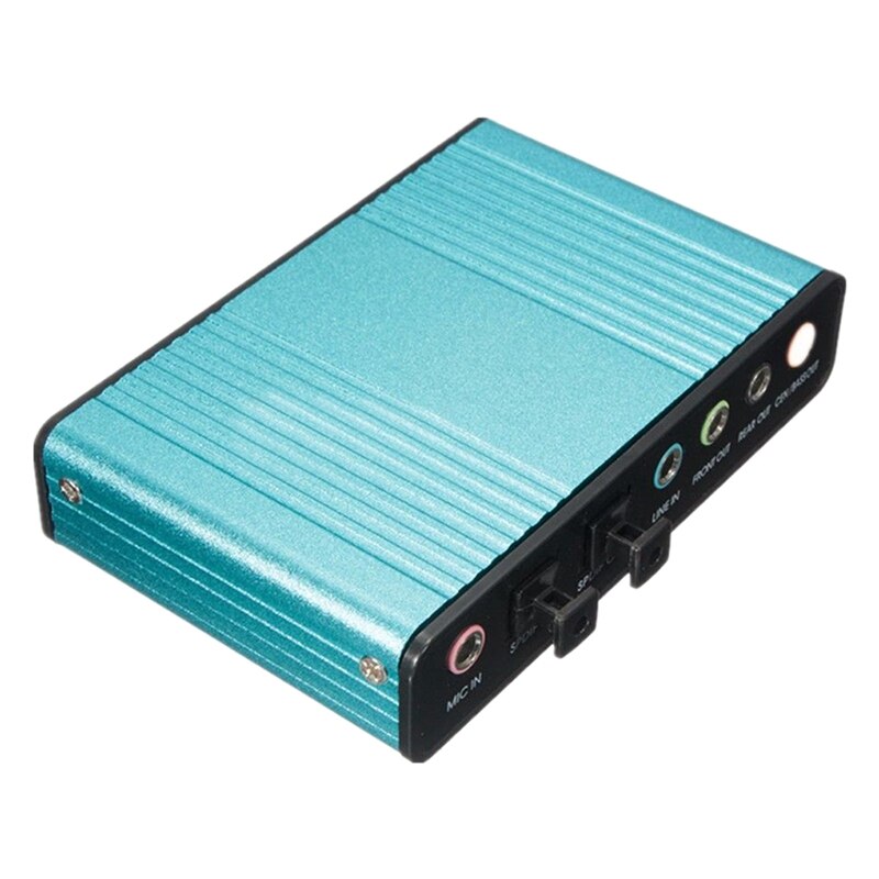 Externe Geluidskaart Usb 6 Kanaals 5.1 O S/Pdif Optische Geluidskaart Voor Pc Lichtblauw: Default Title