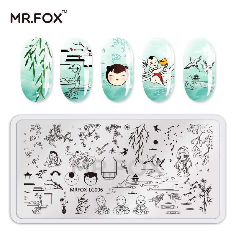 Nail Stamp Chinese Year Festive Pattern Pattern Nail Stamping Template Decoration DIY Template