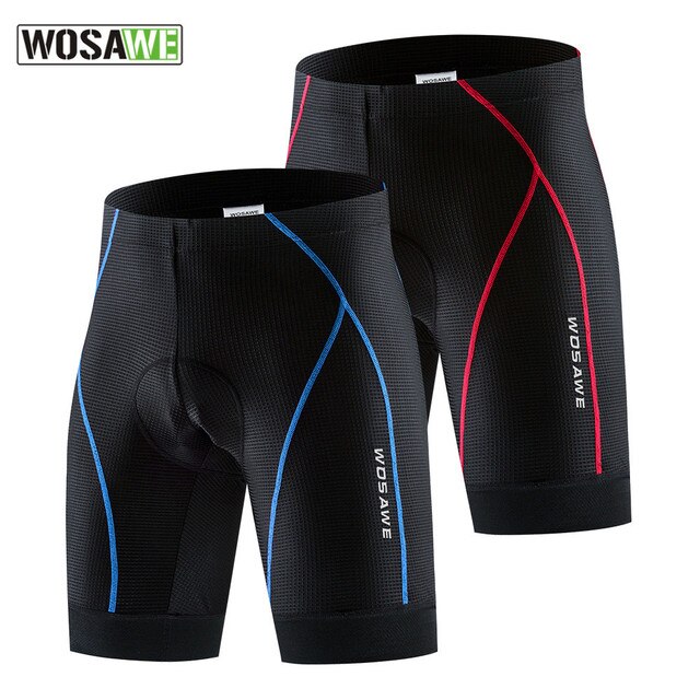 WOSAWE-pantalones cortos de ciclismo para hombre y mujer, Shorts con forro para bicicleta de montaña, acolchado 5D, con empuñaduras de pierna antideslizantes, para verano