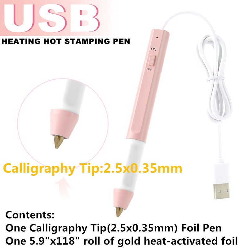 Roze Verwarming Stempelen Folie Pen Hittebestendig 1.5Mm/0.8Mm/2.5Mm Scrapbooking Voor Papier Leer plastic Gebruikt Diy Gereedschap: Calligraphy tip2.5mm