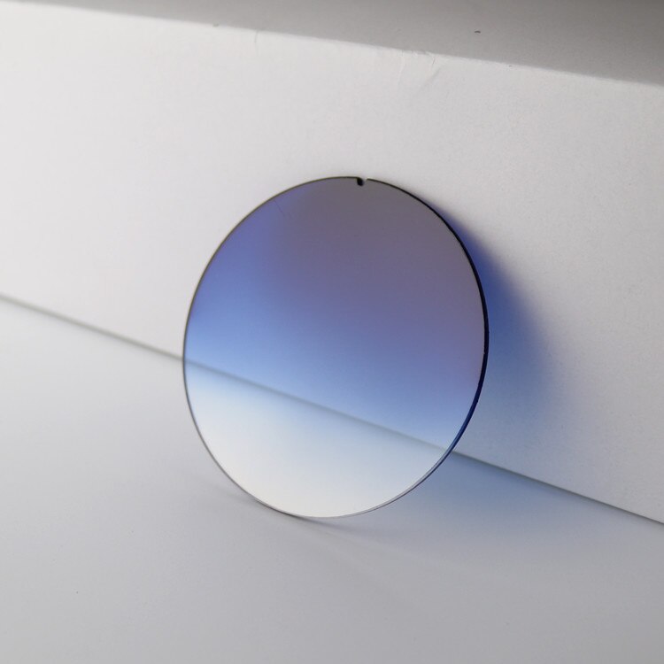 Solbriller linser blå gradientfarger basekurve 2 uv400 cr39 harpiksmateriale  e9 serie exia optisk