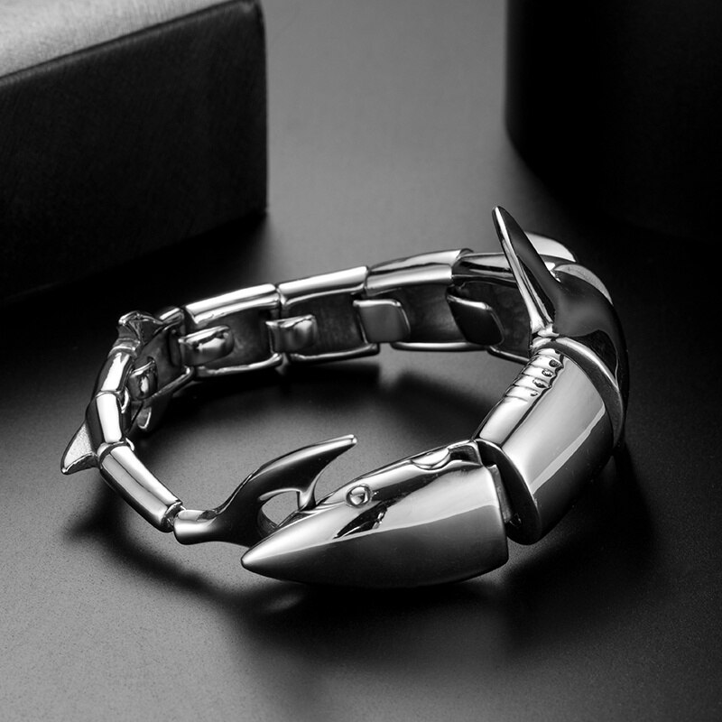 Stainless Steel Jewelry Bileklik Bracelet Men Pulsera Masculina Vking Bangles Pulseira Shark Bracelets Good Punk Bijoux: Default Title