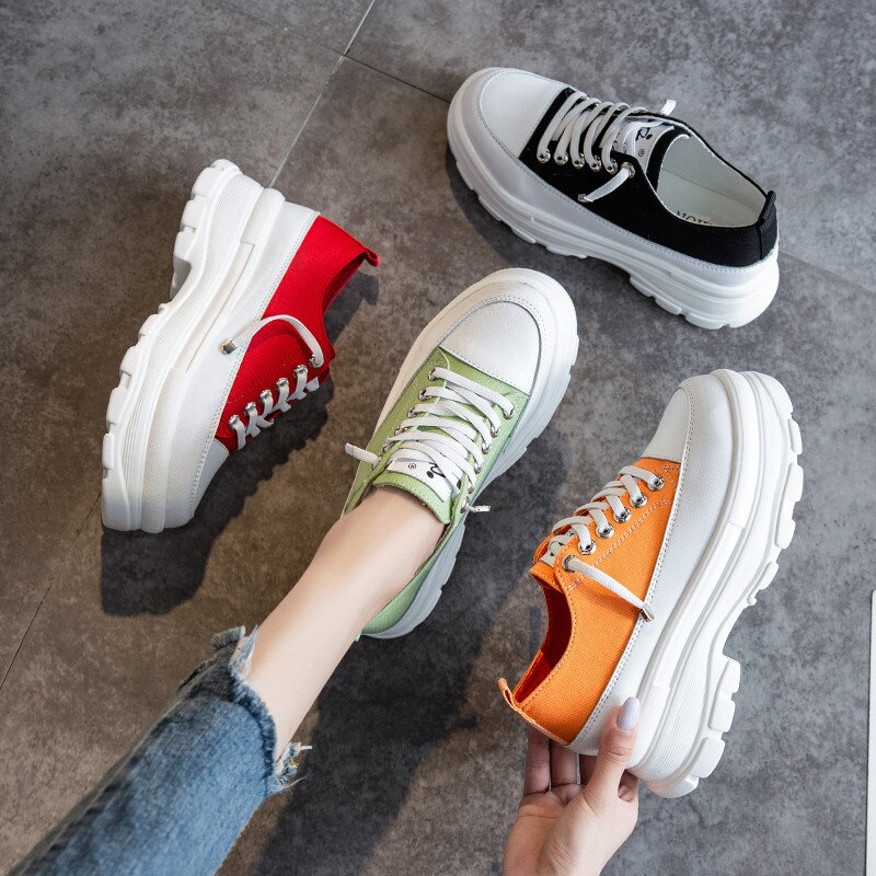 Damesko pustende komfort shopping dame gå sko sommer platå sko kvinner heve sko 35-39