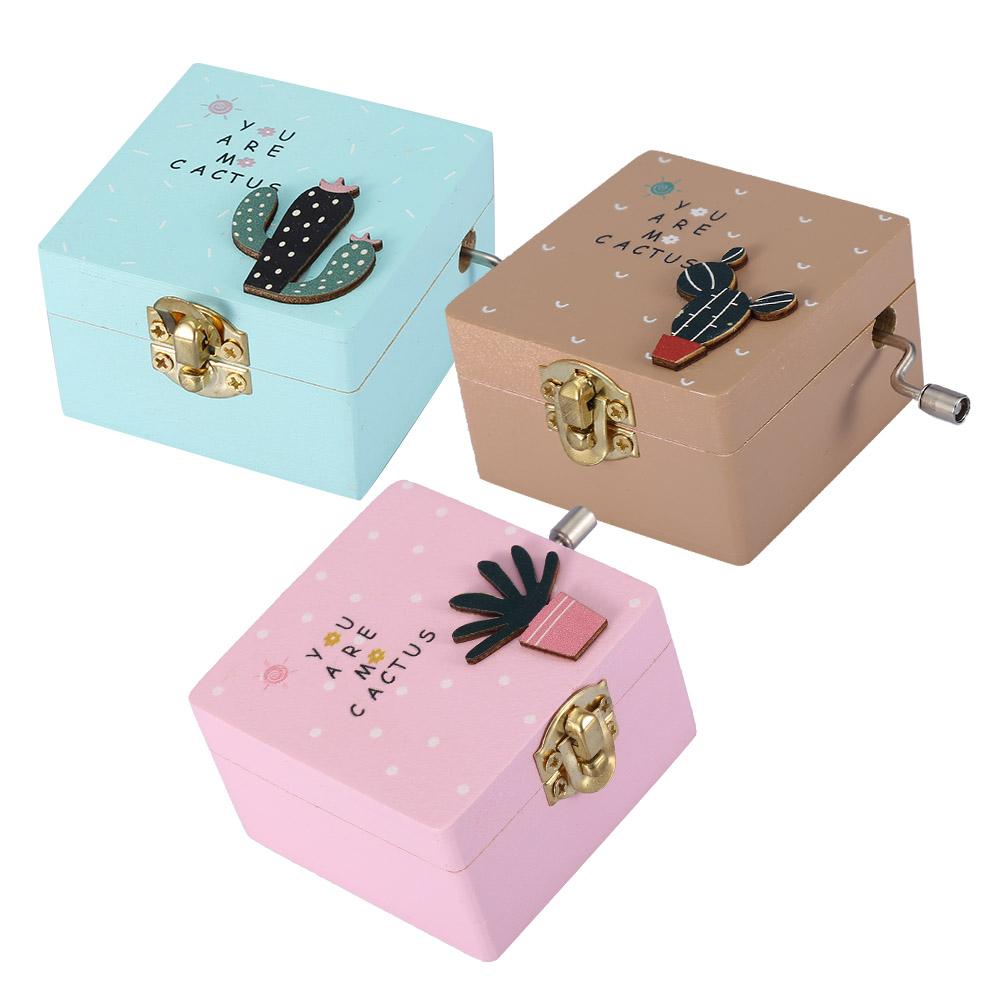 Mini Musik Box Niedlichen Cartoon Holz Geschnitzt Musik Box Handkurbel Musik Box Geburtstag Musik Thema Box Valentine mädchen