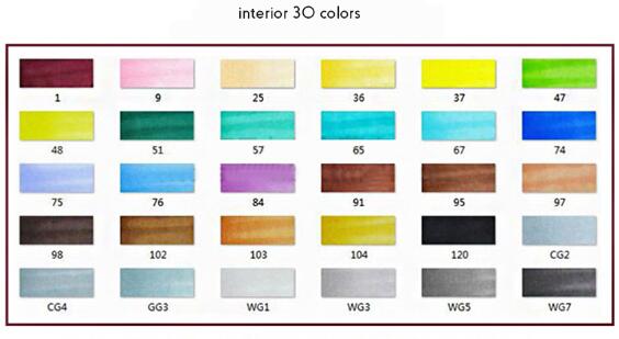 30/40/60 Colors Graphic Marker Pen Set Sketch Art Markers Double Headed Color Art Pens Paiting Pen with 4/5: interior 30 colors