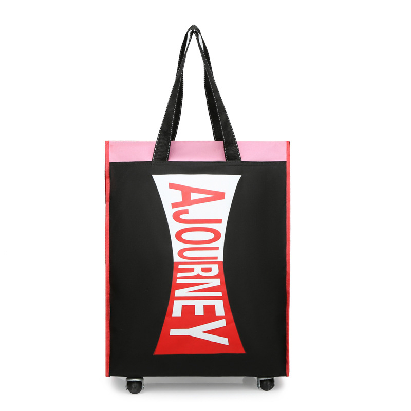 Tragbare Reisetasche rollen Koffer Gepäck Luftfahrt Überprüft Tasche Handy, Mobiltelefon rollen Schulter Taschen Oxford Tuch Tasche Mit Rad: Rosa