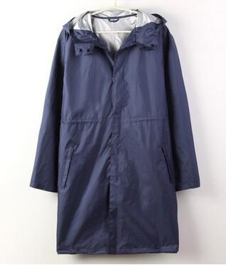 Svart/blå kappa regnrock herr vattentät lång fiske regnkappa herr ponchos jackor chubasqueros impermeables capa de chuva: Marinblå / Xxl