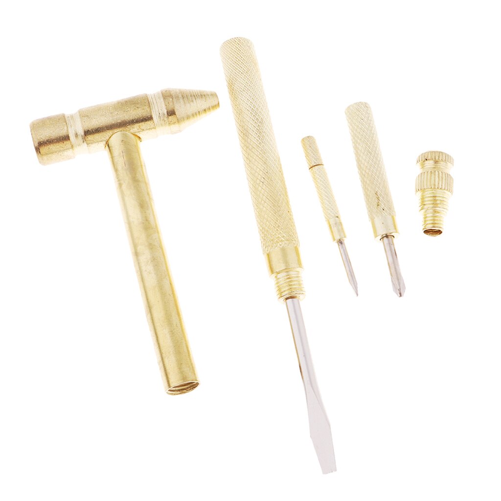 Compact Brass Hammer for Watchmaker Jeweler Repair Tool - Screwdriver Inside