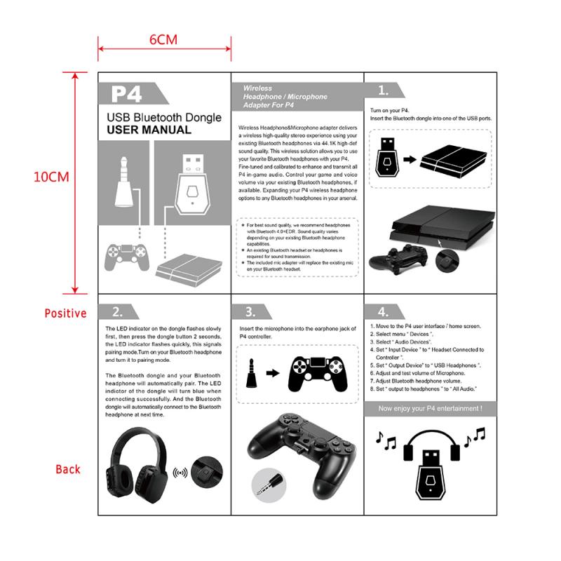 Bluetooth Adapter Dongle Usb Adapter Voor PS4 3.5Mm Bluetooth + Edr Usb Adapter Voor PS4 Stabiele Prestaties Bluetooth Oortelefoon