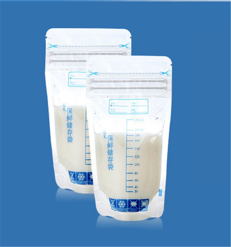 Sac de stockage de lait maternel de stockage de nourriture de bébé 5 pièces 250ml sacs de congélateur de lait mère lait sans BPA bébé sûr sacs d'alimentation alimentation