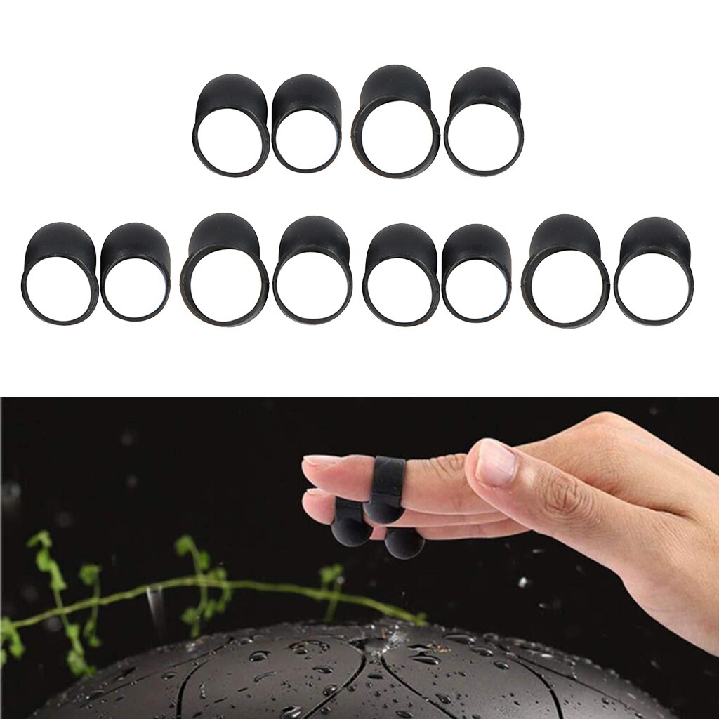 12x Steel Tongue Tank Drum Finger Picks, Silicone Knocking Finger Sleeves Cover