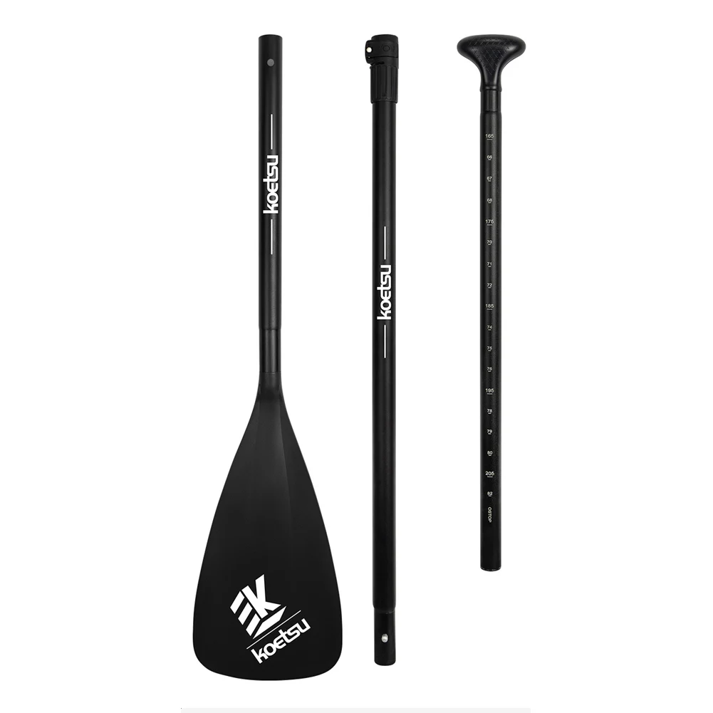 3-Piece Detachable SUP Paddle Adjustable Length Stand Up Paddleboard Paddles Aluminum Alloy SUP Surfpaddle for Canoe Kayaking: black
