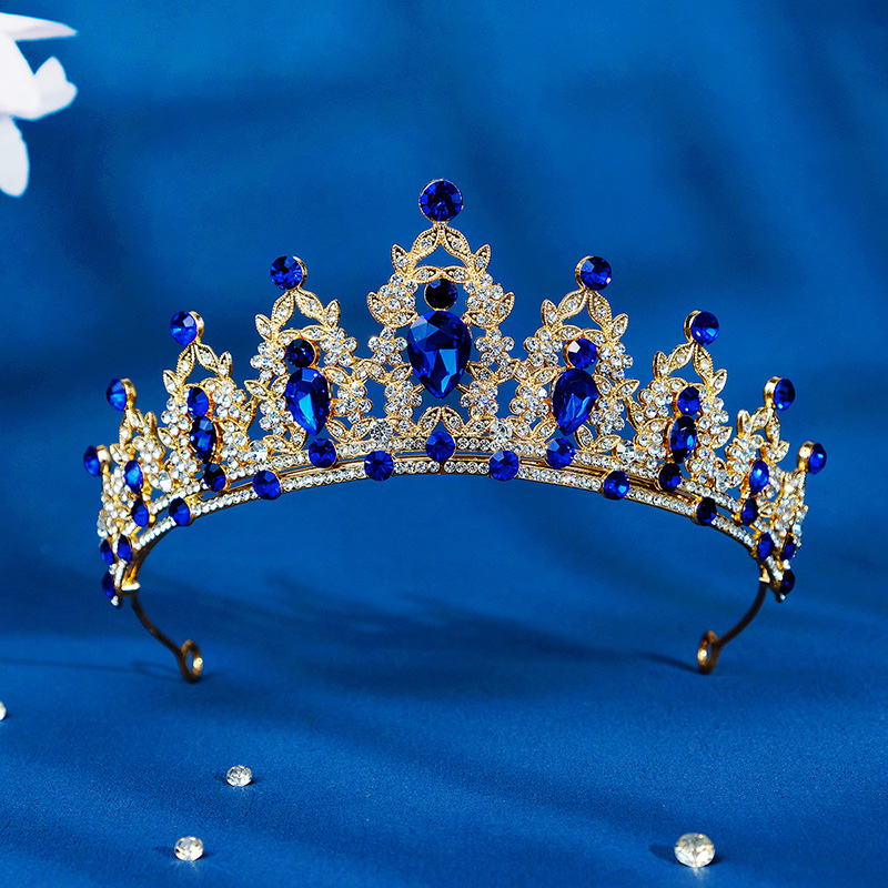 Mode Zwart Kristal Haar Kroon Voor Vrouwen Prom Gouden Kleur Tiara 'S En Kronen Haaraccessoires Bruids Haar Sieraden