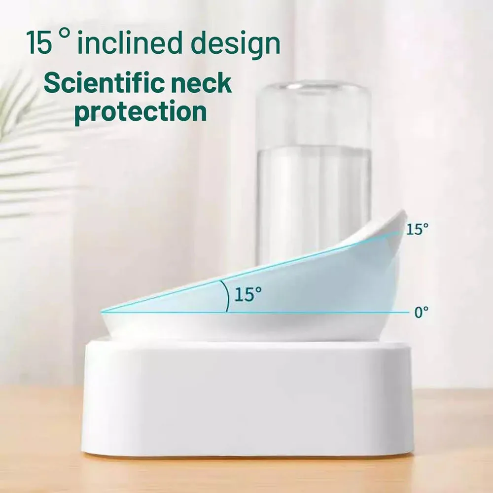 Plastikowe miski grawitacyjne dla kotów na wodę i karmę Podwyższone miski dla kotów Podwyższona miska na karmę dla małych psów Koty Przechylane podwójne miski Karmnik dla zwierząt