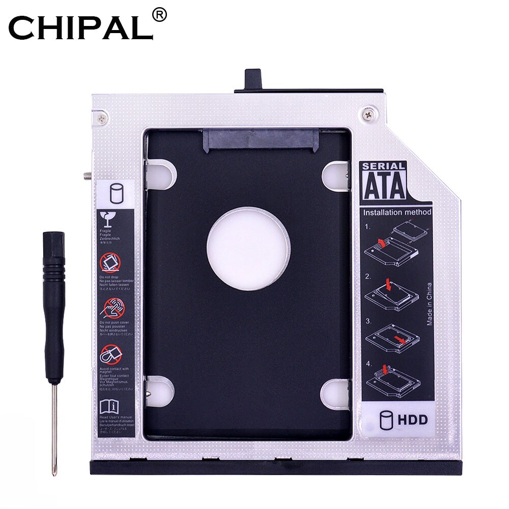 Chipal Aluminium Sata 3.0 2nd Hdd Caddy 9.5Mm Voor 2.5 "Ssd Case Hdd Behuizing Voor Lenovo Thinkpad T400 t500 W500 T410 Cd Dvd Rom