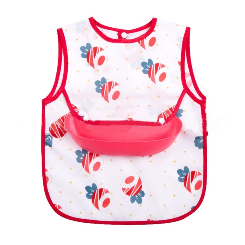 XXFE impermeabile Baby Cartoon stampato bavaglino bambini senza maniche pittura grembiule neonato grembiule Burp panno Saliva asciugamano: 1-R