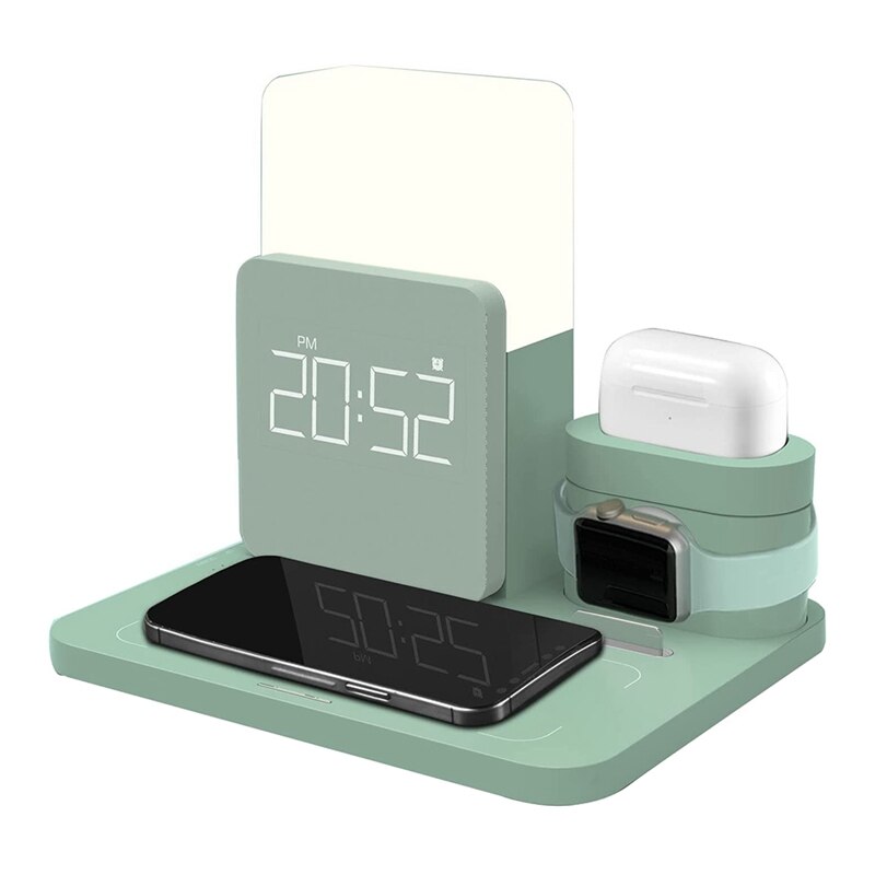 2023 nieuwste UV-coating] draadloos laadstation, 3 op 1 laadst... : Wekker Met Draadloos Oplader Qi Afbeeldingen : Oplaadstation Met Klok : Draadloze Oplader 3 In 1 Draadloze oplader 3-in-1 opvouwbaar magnetisch draadloos