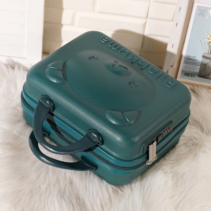 Hand Cosmetic Case 14 InchMakeup Beauty Case Cosmetic Bag Lockable Jewelry Box for Ladys Pink: D