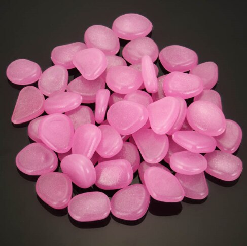 JOYLIVE – pierres décoratives pour Aquarium, pierres lumineuses qui brillent dans la nuit, pour le jardin, 20 pièces: Pink 20