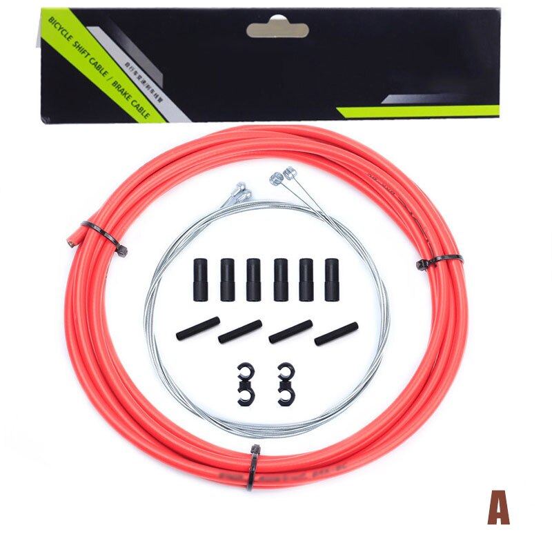 Fiets fiets voor achter binnen buiten kabel versnelling remkabel set 4 kleuren eig 88: Rode a-brake kits