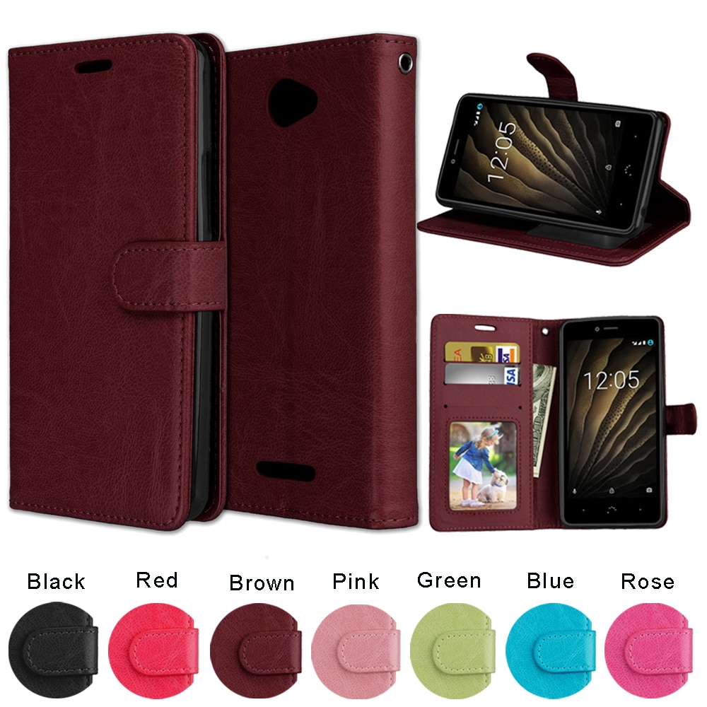 For BQ Aquaris U lite Case Cover leather Wallet Flip Cover for BQ Aquaris U lite Phone Case stand holder for BQ Aquaris U Cover