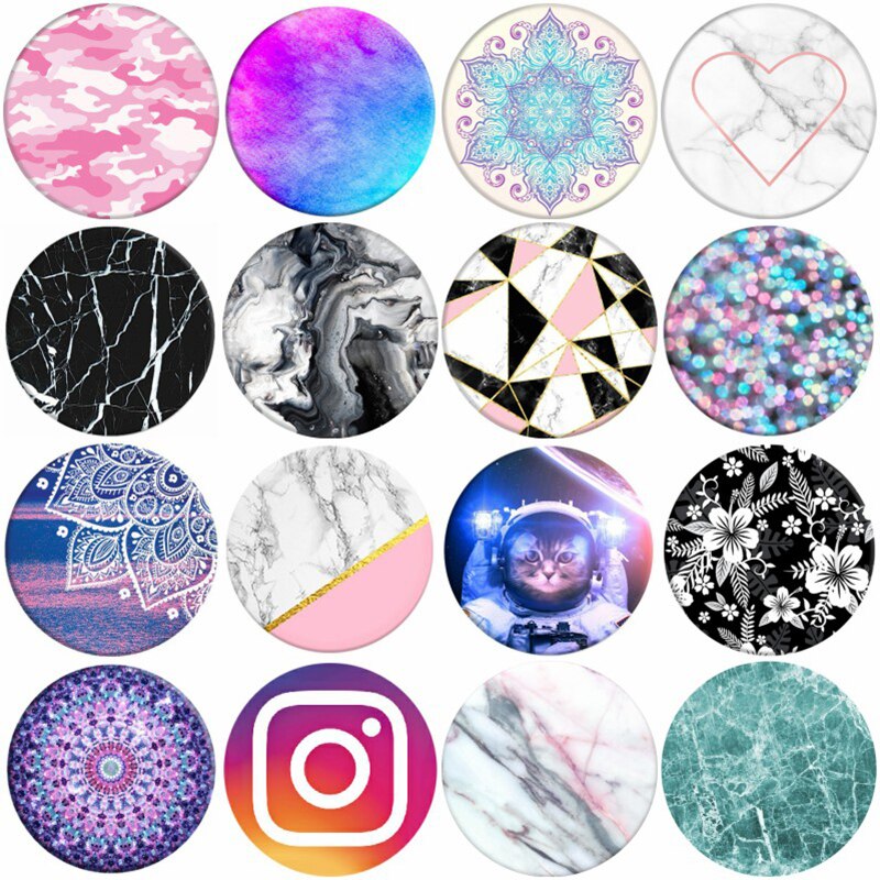 Marble Phone Holder Round Попсокеты Pocket Socket Expand Stand and Grip for All Smartphones and Tablets