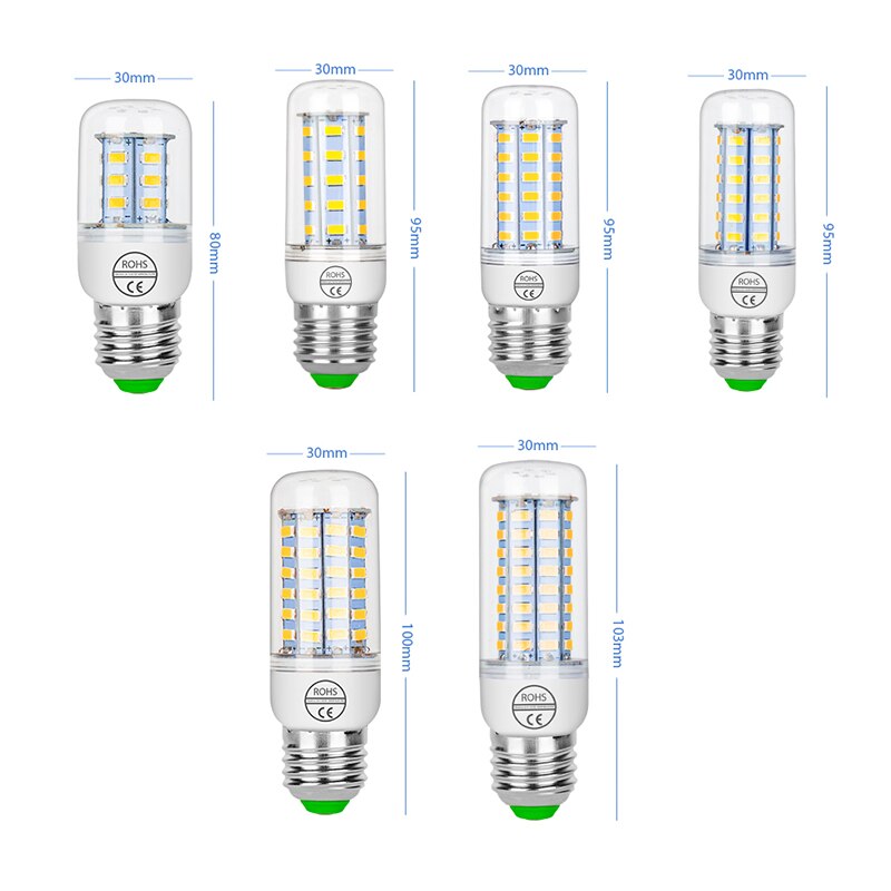 1PC E27 E14 7W 9W 12W 15W 20W 25W 5730 SMD LED Corn Bulb Lamp Light Warm White