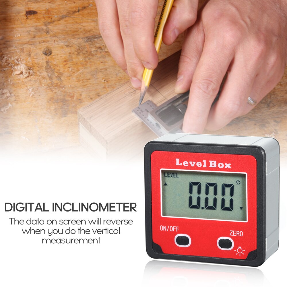 Digital Mag-netic Level Protractor Angle Finder Inclinometer Level Angle Meter Angle Measuring Tool for Carpentry / Building