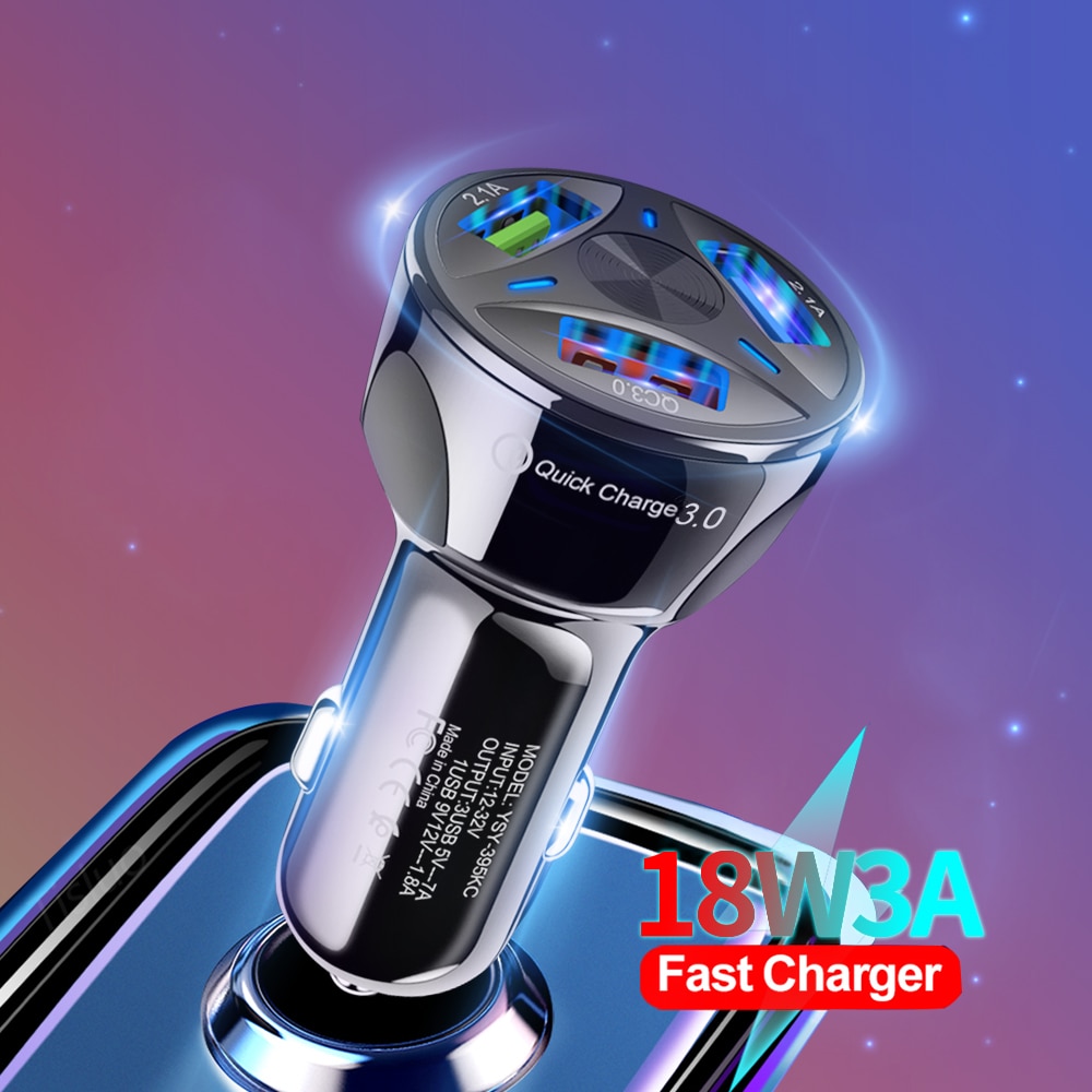 Cargador USB 3.1A para coche, pantalla LED, para Samsung S6, S8, S9, iPhone 11 Pro, X, XS, XR, 7, 8, adaptador USB