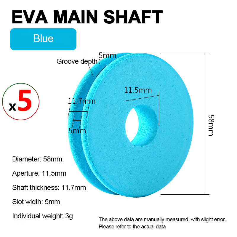 Carretes de espuma EVA para aparejos de pesca, líder de línea, tablero de bobinado de pesca colorido, herramienta de aparejos de almacenamiento de línea de anzuelo de pesca, 5/10 Uds.: Azul