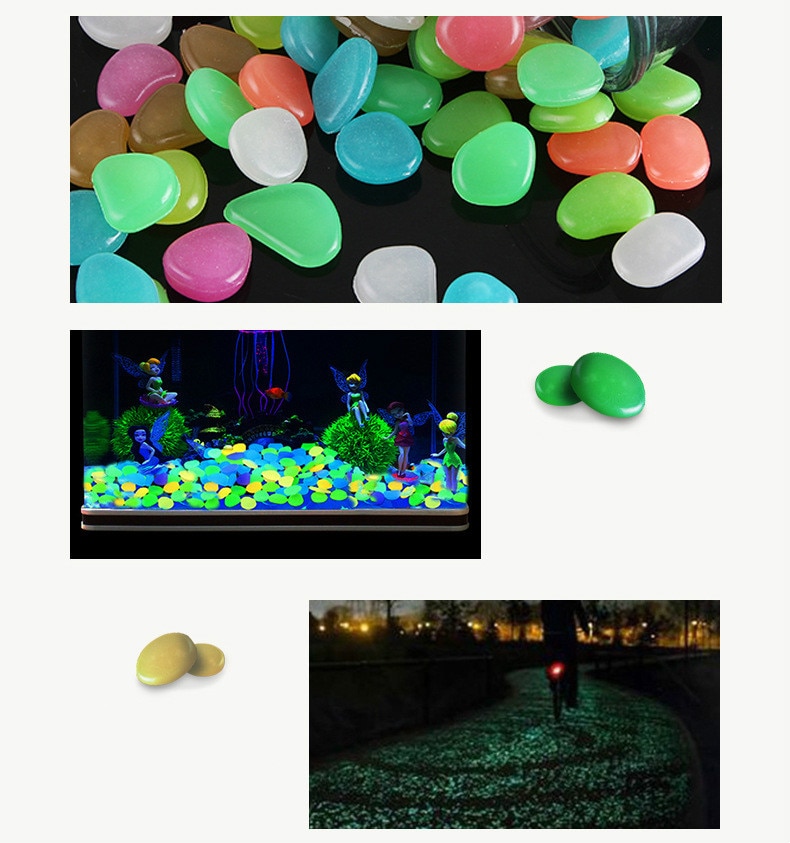 50Pcs Glow In The Dark Tuin Steentjes Glow Stones Rocks Voor Loopbruggen Tuinpad Patio Lawn Yard Decor lichtgevende Stenen