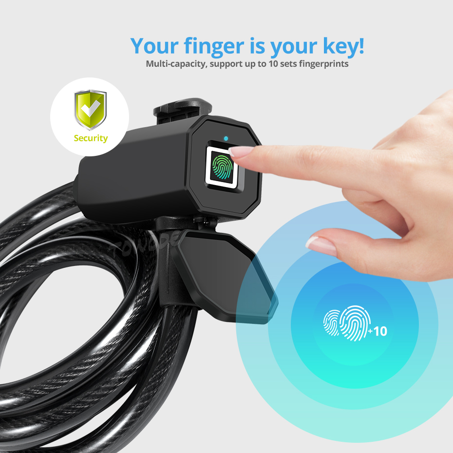 Smart Fingerprint blocco per bicicletta lucchetto per bicicletta antifurto in acciaio inossidabile ricarica USB porta MTB impermeabile accessori per serratura bici