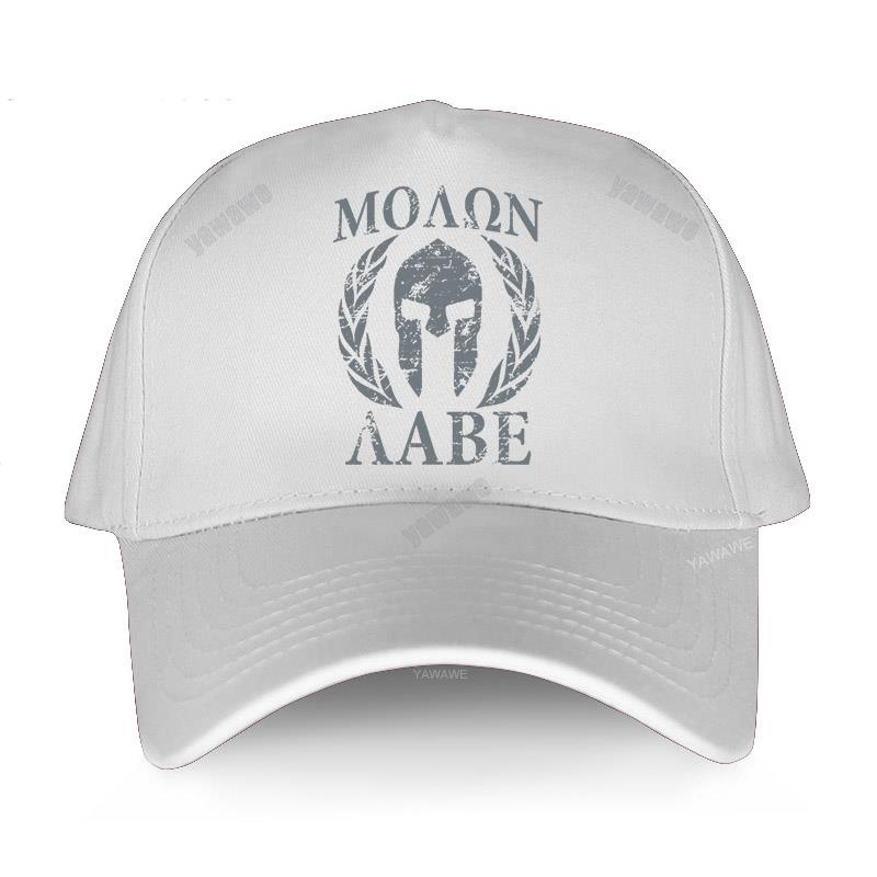 Cool Spartan Spartan Molon Labe Snapback Cap Man Pre-shrunk Cotton Sparta Trojan Helmet Boyfriend Caps Baseball Cap: white