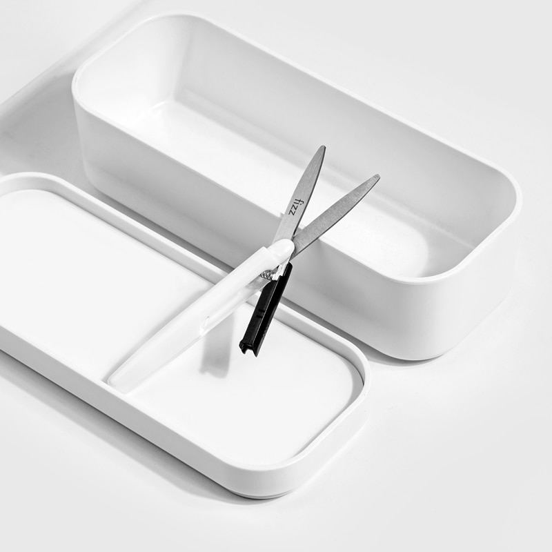 Fizz Portable Scissors Anti-Rust Anti-Stick Self-Locking Safety Spring with Knife Cover Utility Knife Manual Pen Scissors