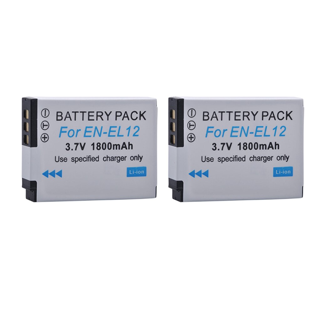 2 Pz ENEL12 EN-EL12 Batteria per Nikon Coolpix A900 AW130 AW120 S9900 S9500 W300 S9700 S9600 S6000 S9100 S8200 AW110 S9400 fotocamera