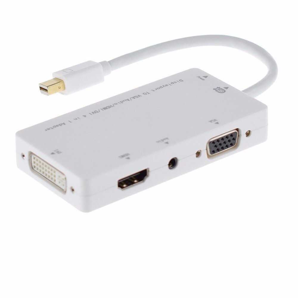 Mini Displayport Dp Naar Hdmi-Compatibel Vga Dvi Audio Thunderbolt Compatibel 1080P Adapter Kabel Voor Apple Macbook Air pro: with audio white