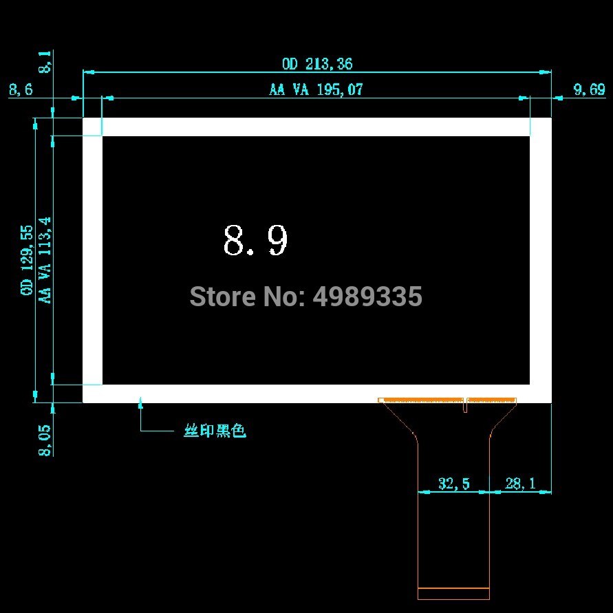 8.9 pouces écran tactile capacitif Android windows linux système convient pour USB plug and play G + P 16:9 10 points écran tactile