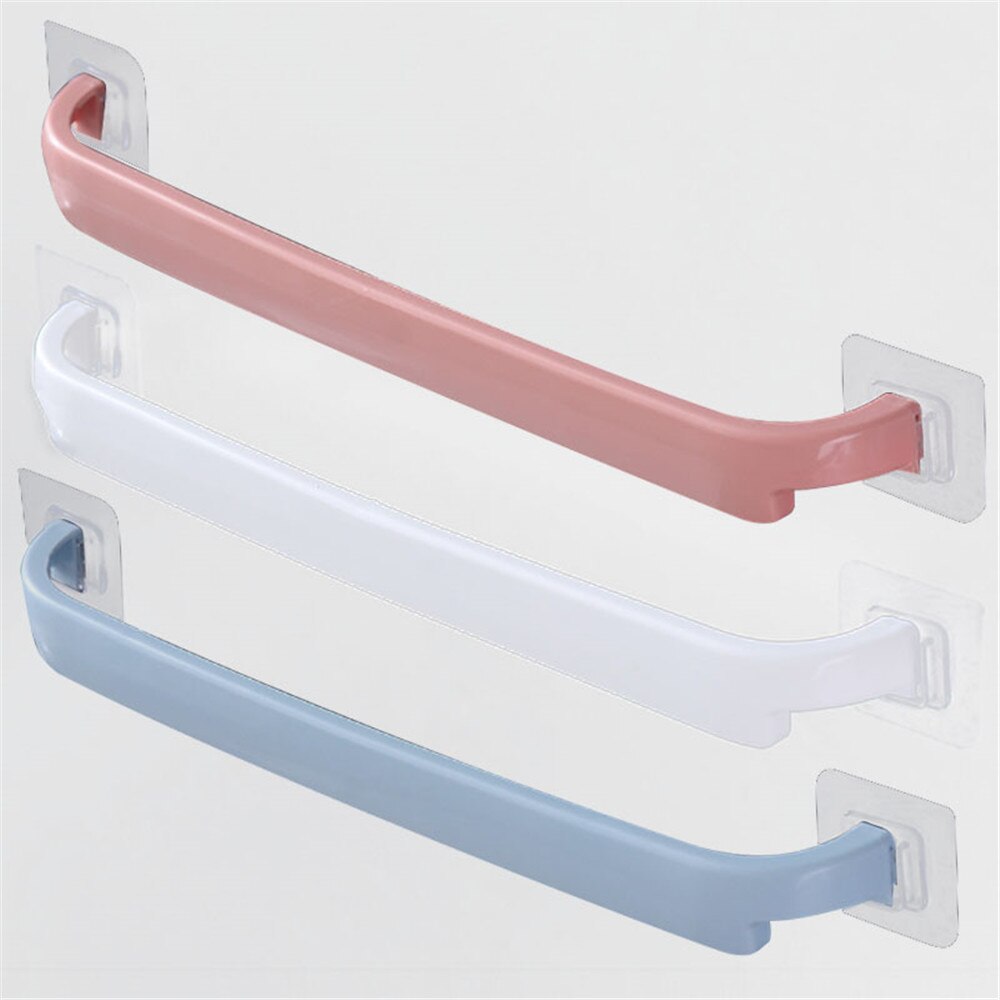 Soporte de plástico autoadhesivo para toallas estante Adhesivo de pared para colgar toallas de cocina, colgante para papel higiénico