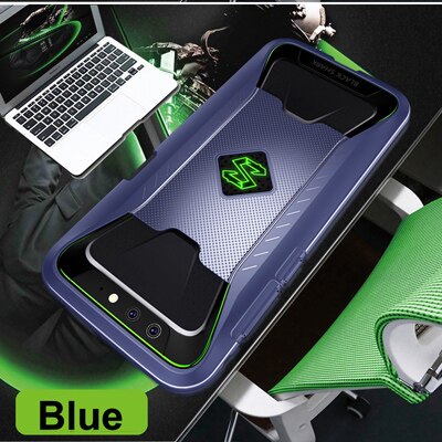 Schokbestendig TPU soft telefoon Gevallen Voor xiaomi Black Shark Case Warmteafvoer Cover Ondersteuning Gamepad voor xiaomi mi blackshark 1: Blauw