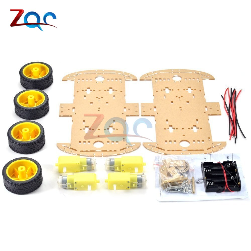 Smart Car Kit 4WD Smart Robot Car Chassis Kits met Speed Encoder en Batterij Box voor Arduino Diy Kit Robot kit Arduino Diy