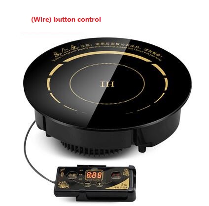 2000W Induction Cooker Round Commercial Embedded Wire-controlled Hotel Pot Restaurant Special Induction Cooker: A