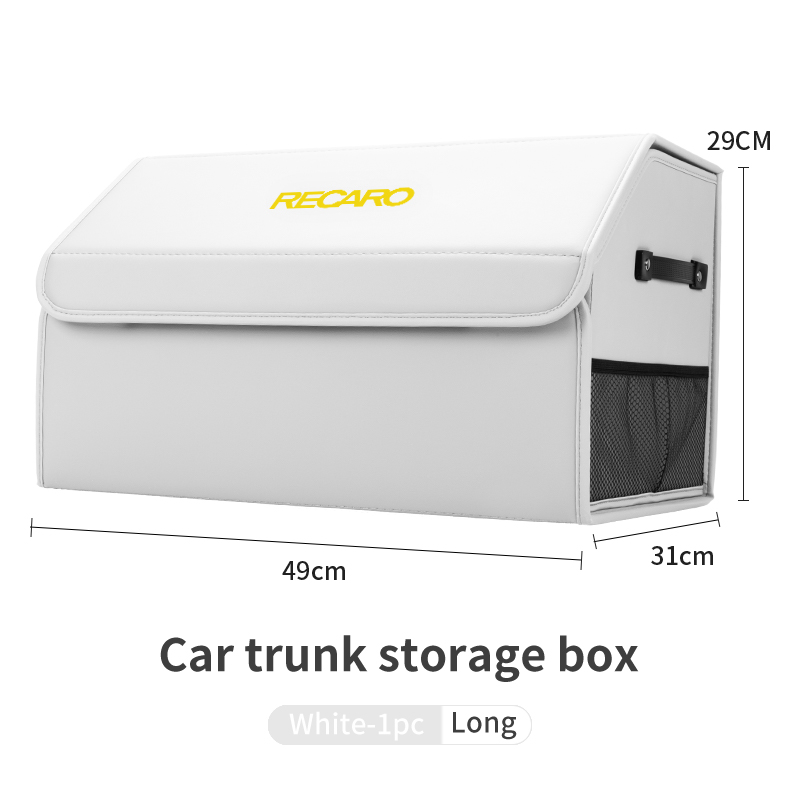 Boîte de rangement de coffre de voiture, mallette de rangement d'outils, rangement pour Recaro, style intérieur automobile: WHITE