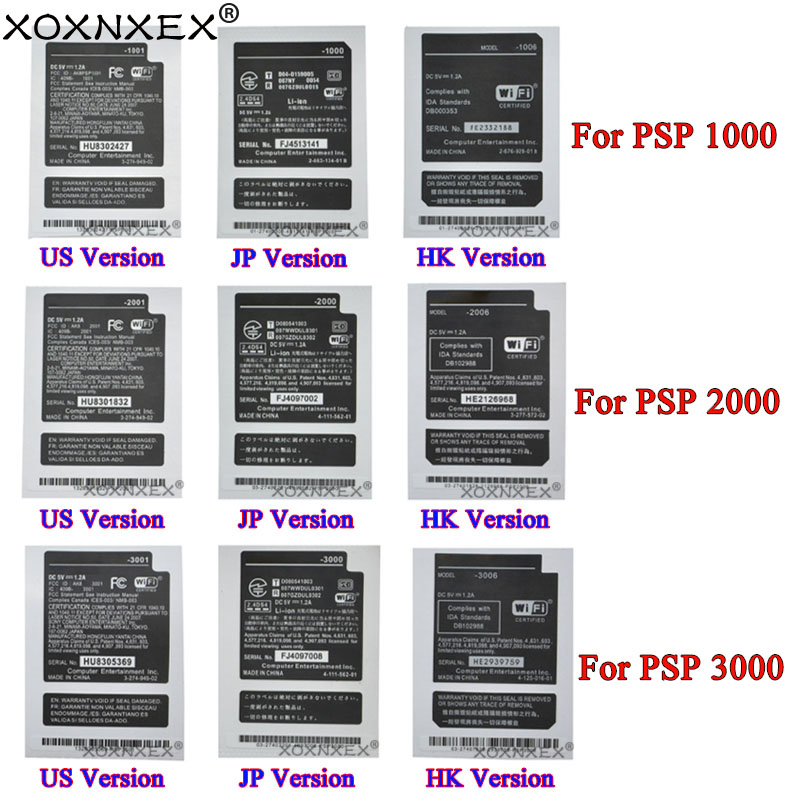 1pcs Sticker Lables JP US HK Version Replacement Console Sticker Seal Case Warranty Label For PSP1000 PSP 2000 PSP3000 Console