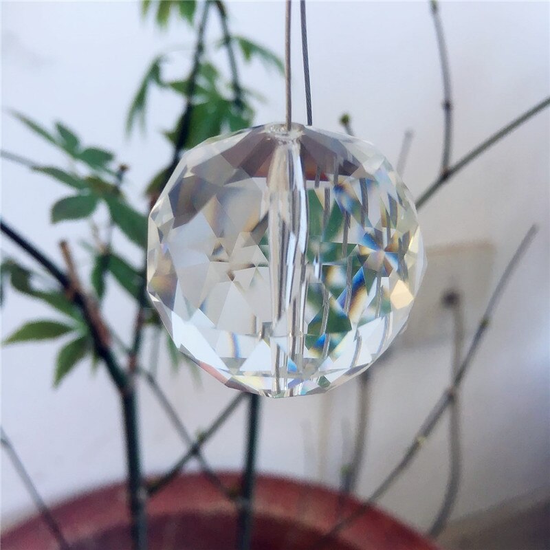 10 Stuks 30Mm Midden Gat Crystal Facet Ball Clear Kleur Glas Kroonluchter Bal Onderdelen Voor Bruiloft Thuis X-MAS Decor